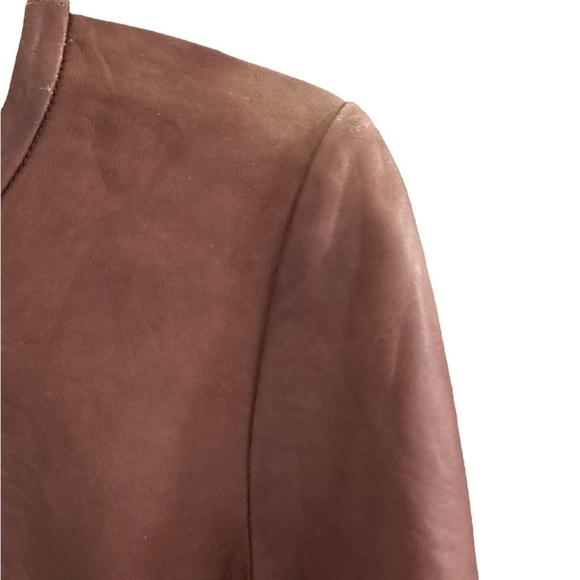 Brown Leather Blouse Size M - Picture 6 of 6
